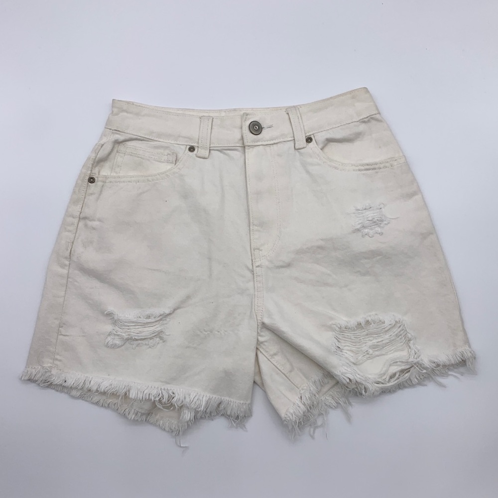 Ripped Jeans Shorts Off White